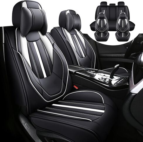 Car Seat Covers Fit for Ford Mustang 2000-2025, Premium Leather Seat Covers 2-Seats Standard, Waterproof Car Seat Covers, Soft and Breathable Automotive Seat Covers for Cars(Black) in Saudi Arabia