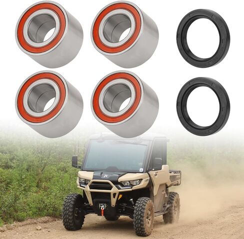 (4Pcs) Wheel Bearing Kit with Front Drive Shaft Seal, Compatible with Can-Am Defender, Commander, Maverick, Outlander, Renegade - Replaces # 293350040, 705400088, 293350118 in Saudi Arabia