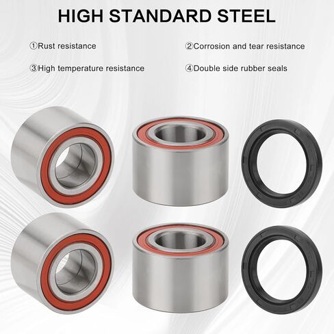 (4Pcs) Wheel Bearing Kit with Front Drive Shaft Seal, Compatible with Can-Am Defender, Commander, Maverick, Outlander, Renegade - Replaces # 293350040, 705400088, 293350118 in Saudi Arabia