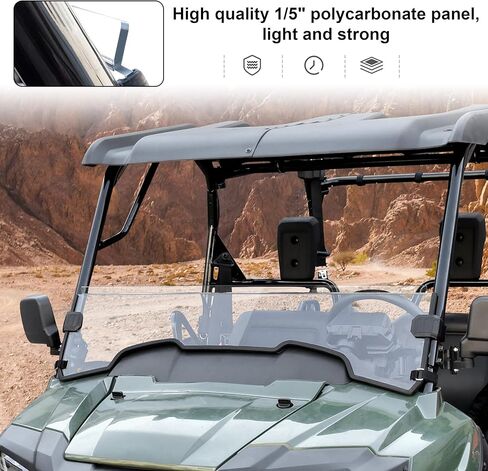 SAUTVS Front Half Windshield for Honda Pioneer 700-2 / 700-4 2014-2025, Clear Durable Front Half Windscreen for Honda Pioneer 700 2P 4P 2014-2025 Accessories, Stronger Than Glass in Saudi Arabia