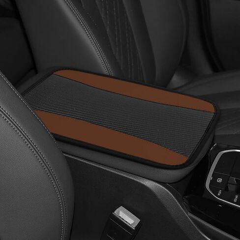 Hovom Car Center Console Cover, 12.72"×7.15" Leather Armrest Cover for Cars, Stylish Auto Armrest Cushion Pad, Anti-Scratch Vehicle Arm Rest Protector, Universal Interior Car Accessories (Coffee) in Saudi Arabia