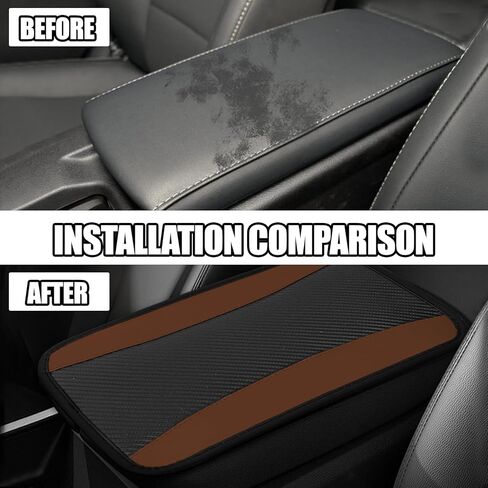 Hovom Car Center Console Cover, 12.72"×7.15" Leather Armrest Cover for Cars, Stylish Auto Armrest Cushion Pad, Anti-Scratch Vehicle Arm Rest Protector, Universal Interior Car Accessories (Coffee) in Saudi Arabia