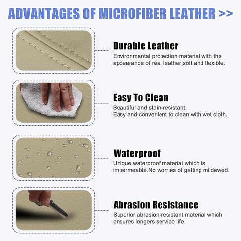 X AUTOHAUX Car Center Console Lid Armrest Seat Box Cover Protector Replacement Microfiber Leather for Nissan Titan 2004-2014 Beige in Saudi Arabia
