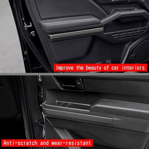 ملحقات السيارة المتوافقة مع Toyota Tacoma 2024 2025 2026 مساند للذراعين للأبواب الداخلية غطاء لوحة سفلية 4 قطعة (نمط ألياف الكربون) in Kuwait