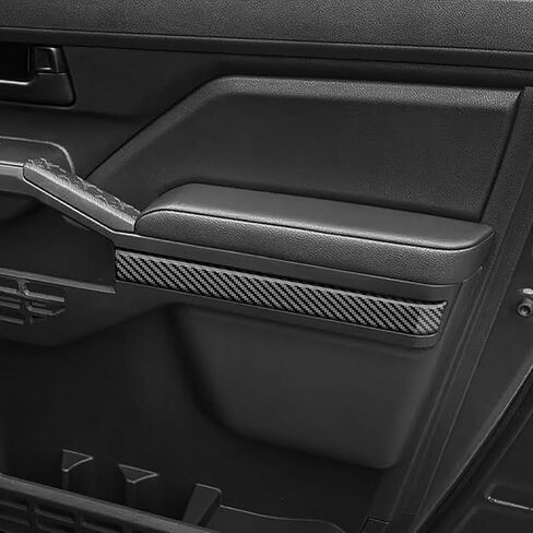 ملحقات السيارة المتوافقة مع Toyota Tacoma 2024 2025 2026 مساند للذراعين للأبواب الداخلية غطاء لوحة سفلية 4 قطعة (نمط ألياف الكربون) in Kuwait