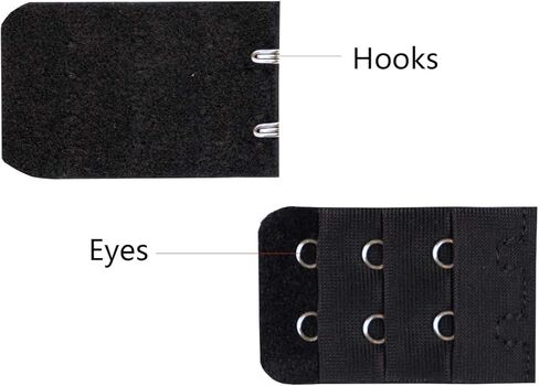 60-Piece Bra Buckles - Multi-Size Closure Kit for Bras, Clothing and Skirts in Black & Silver in Saudi Arabia