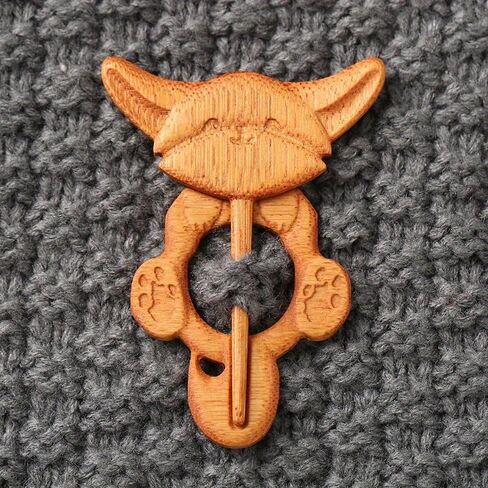 1PC Cute Cat Winter Sweater Scarf Fixed Buckle - Wooden Brooch Cat Decorative Fixed Buckle in Saudi Arabia
