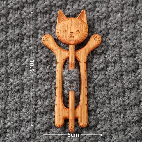 1PC Cute Cat Winter Sweater Scarf Fixed Buckle - Wooden Brooch Cat Decorative Fixed Buckle in Saudi Arabia