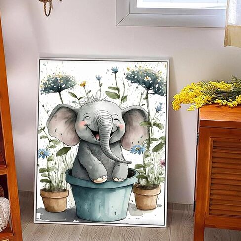 Paint by Numbers for Adult Kits, Elephant DIY Oil Painting by Number Kits for Adults Beginners on Canvas for Home Wall Decor Christmas Birthday Gifts 40X50cm/16x20in (No Frame) in Saudi Arabia