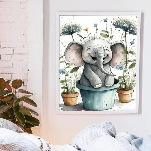 Paint by Numbers for Adult Kits, Elephant DIY Oil Painting by Number Kits for Adults Beginners on Canvas for Home Wall Decor Christmas Birthday Gifts 40X50cm/16x20in (No Frame) in Saudi Arabia