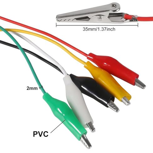 20pcs Alligator Clips Electrical Test Leads Dual Ended Crocodile Clips Jumper Wires for Circuit Connection Electrical Testing 5 Colors in Saudi Arabia