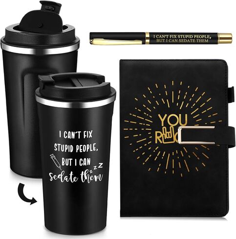 Pickmesh 3Pcs National Physical Therapy Month Gifts 17 oz Physical Therapist Tumbler with Inspirational A5 Leather Journal You're Doing Gait Pen Thank You for Physiotherapist Assistant Student (Black) in Saudi Arabia