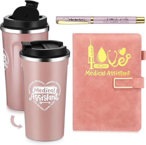 Pickmesh 3Pcs National Physical Therapy Month Gifts 17 oz Physical Therapist Tumbler with Inspirational A5 Leather Journal You're Doing Gait Pen Thank You for Physiotherapist Assistant Student (Black) in Saudi Arabia