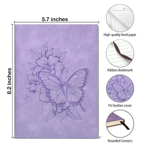 Butterfly Flowers Journal Notebook for Women, Birthday Gifts for Friends Leader Supervisor Mentor Coworkers, 160 Pages Writing Notebook for Travel, Business, Office, School, Home in Saudi Arabia