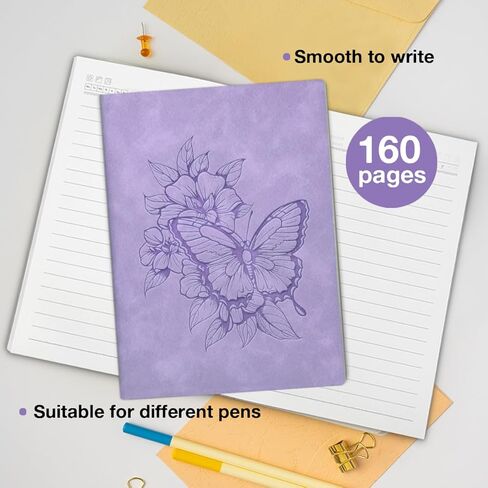 Butterfly Flowers Journal Notebook for Women, Birthday Gifts for Friends Leader Supervisor Mentor Coworkers, 160 Pages Writing Notebook for Travel, Business, Office, School, Home in Saudi Arabia