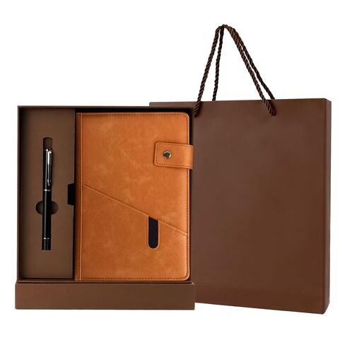 HAIJSEVR A5 Lined Leather Journal Notebook with Pen Set, Vintage Hardcover Diary A5 Notebook with Magnetic Closure, Personalized Travel Journals Classic Business Gift Box Bag Set for Christmas Birthday in Saudi Arabia