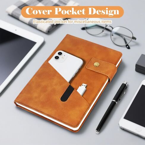 HAIJSEVR A5 Lined Leather Journal Notebook with Pen Set, Vintage Hardcover Diary A5 Notebook with Magnetic Closure, Personalized Travel Journals Classic Business Gift Box Bag Set for Christmas Birthday in Saudi Arabia