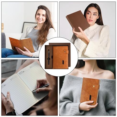 HAIJSEVR A5 Lined Leather Journal Notebook with Pen Set, Vintage Hardcover Diary A5 Notebook with Magnetic Closure, Personalized Travel Journals Classic Business Gift Box Bag Set for Christmas Birthday in Saudi Arabia