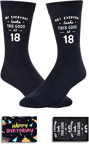 HAPPYPOP 18th Birthday Gifts Years Old - Socks for 18 Year Old Boy Girl, Birthday Present for 18 Year Old Teens in Saudi Arabia