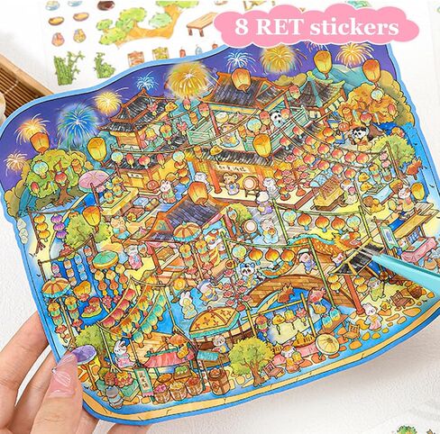 مشهد مصغر 20 مجموعة من الملصقات ثلاثية الأبعاد DIY مشهد مغامرة رعب جديد، تجعلك تمتلك علاجًا صغيرًا لمنزل صغير لإغاثة البالغين في سن المراهقة وتمرير الوقت-موضوع الإرهاب الصغير in Kuwait