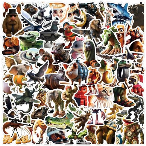 100Pcs Italian Brainrot Animals Stickers Tralalero Tralala Tung Tung Tung Sahur Cartoon Stickers Pack for Teens Adults Waterproof Vinyl Brainrot Decals for Laptop Ebook Readers Water Bottles Journal in Saudi Arabia