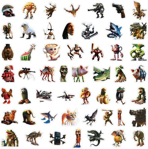 100Pcs Italian Brainrot Animals Stickers Tralalero Tralala Tung Tung Tung Sahur Cartoon Stickers Pack for Teens Adults Waterproof Vinyl Brainrot Decals for Laptop Ebook Readers Water Bottles Journal in Saudi Arabia