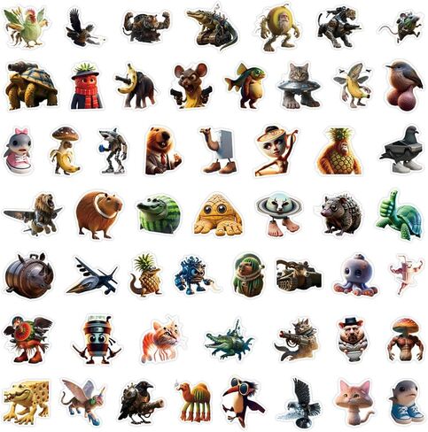 100Pcs Italian Brainrot Animals Stickers Tralalero Tralala Tung Tung Tung Sahur Cartoon Stickers Pack for Teens Adults Waterproof Vinyl Brainrot Decals for Laptop Ebook Readers Water Bottles Journal in Saudi Arabia
