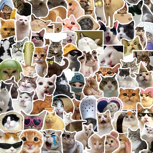 100pcs Cute Cat Stickers - Adorable Waterproof Kitten Mixed Styles DIY Stickers, Scrapbooking Decals in Saudi Arabia