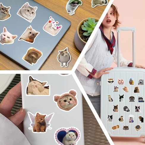 100pcs Cute Cat Stickers - Adorable Waterproof Kitten Mixed Styles DIY Stickers, Scrapbooking Decals in Saudi Arabia