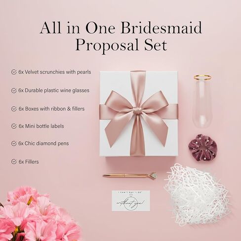 Bridesmaid Proposal Box Set of 6 – 42 Pcs Elegant Bridesmaid Gift Set for Asking Bridesmaids or Maid of Honor, Wedding Party Keepsake Box for Bridal Shower, Bachelorette & Bridal Party Gifts in Saudi Arabia