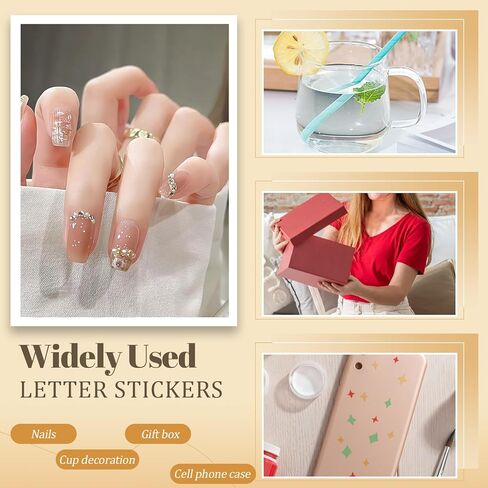 ملصقات حروف صغيرة، ملصقات أرقام أبجدية ذاتية اللصق، حرف لامع على شكل فراشة على شكل نجمة لتزيين حافظة الهاتف لسجل القصاصات وبطاقات الصور (فضي) in Kuwait