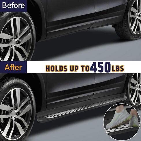 لوحات تشغيل Perfit Liner لـ 2016-2022 Honda Pilot 4 أبواب SUV ABS + قضبان جانبية من سبائك الألومنيوم قضبان Nerf مقاس 6.5 بوصة in Saudi Arabia