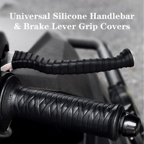 Universal Non-Slip Silicone Handlebar & Brake Lever Grip Covers, Ergonomic Wrap-Around Motorcycle Grips for Dirt Bike, E-Bike, Scooter, Mountain Bike in Saudi Arabia