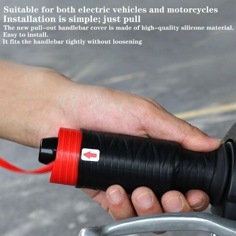 Universal Non-Slip Silicone Handlebar & Brake Lever Grip Covers, Ergonomic Wrap-Around Motorcycle Grips for Dirt Bike, E-Bike, Scooter, Mountain Bike in Saudi Arabia