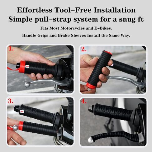 Universal Non-Slip Silicone Handlebar & Brake Lever Grip Covers, Ergonomic Wrap-Around Motorcycle Grips for Dirt Bike, E-Bike, Scooter, Mountain Bike in Saudi Arabia