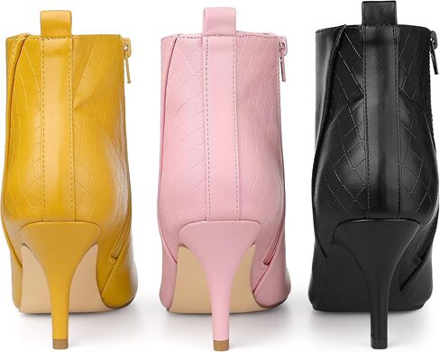 حذاء نسائي من Allegra K بمقدمة مدببة وسحاب جانبي وكعب ستيليتو للكاحل in Kuwait