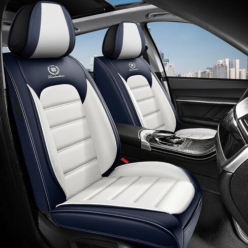 5 أغطية مقاعد سيارة لسيارة Nissan Titan 2000-2026 مصنوعة من الجلد المسامي، واقيات مقاعد السيارة مقاومة للماء مع وسائد مريحة لمسند الرأس، وسادة سيارة مع جيوب تخزين (فاخرة، بني) in Kuwait