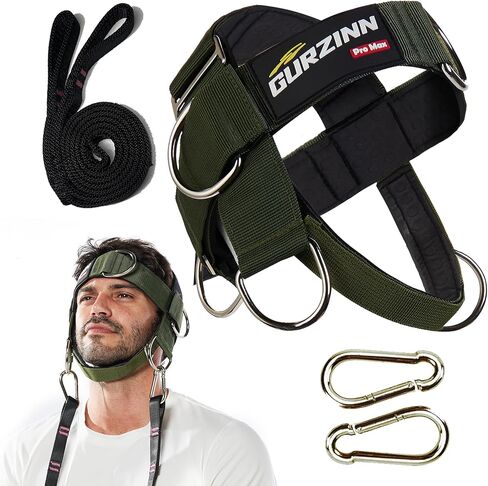 سرج للرقبة مبطن لتدريب القوة - تحسين قوة الرقبة وتقليل آلام الرقبة، مدرب للرقبة مع حبل عالي التحمل 40 بوصة/100 سم، حزام من النيوبرين قابل للتعديل ومتعدد الاتجاهات، حزام للرقبة للصالة الرياضية والاستخدام المنزلي in Kuwait