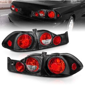 AmeriLite 1998-2000 4 أبواب بديلة للفرامل الخلفية مجموعة سوداء لسيارة Honda Accord 98-00 - جانب الركاب والسائق in Saudi Arabia