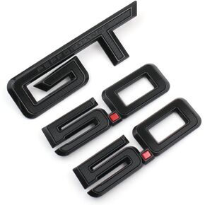 3Pc Set Fits 2024-2025 GT 5.0 Emblem Side Fender & Rear Tailgate Badges New Black (Black Red) in Kuwait