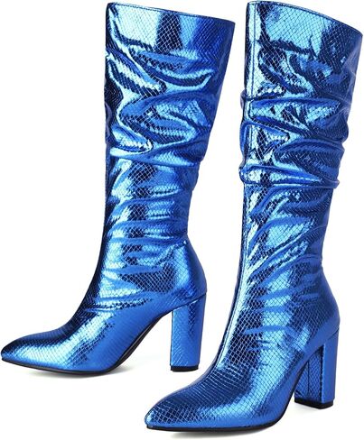 MEOTINA Gold High Heels for Women Kitten Heel Pointed Toe Short Womens Booties Buckle High Heeled Ankle Metallic Shoes in Kuwait