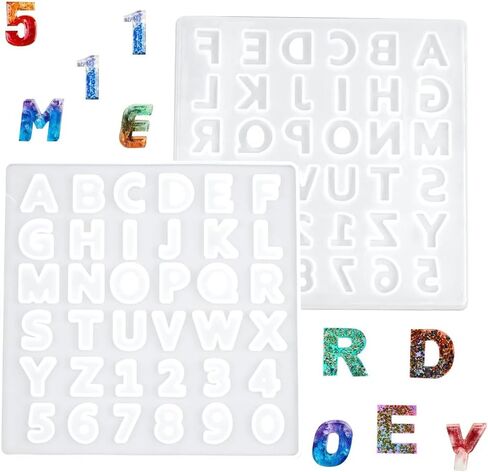 Silicone Alphabet Molds - Number and Letter Resin Casting Molds for Jewelry Making and Craft Casting in Saudi Arabia