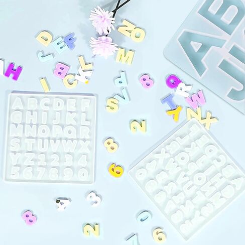Silicone Alphabet Molds - Number and Letter Resin Casting Molds for Jewelry Making and Craft Casting in Saudi Arabia