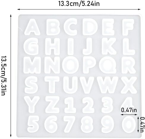 Silicone Alphabet Molds - Number and Letter Resin Casting Molds for Jewelry Making and Craft Casting in Saudi Arabia