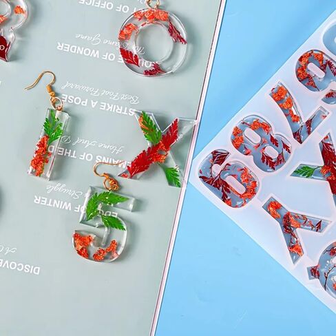 Silicone Alphabet Molds - Number and Letter Resin Casting Molds for Jewelry Making and Craft Casting in Saudi Arabia