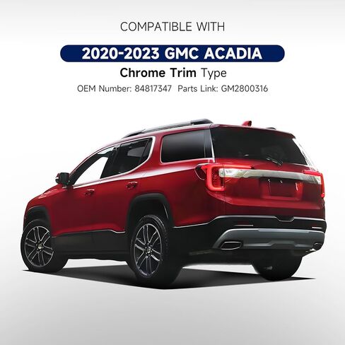 مجموعة المصابيح الخلفية متوافقة مع GMC Acadia SL SLE SLT Denali 2020 2021 2022 2023 المصابيح الخلفية LED (الجانب الخارجي الأحمر للسائق الأيسر) استبدل GM2800316 84817347 in Saudi Arabia