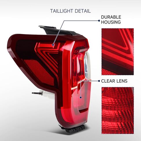 مجموعة المصابيح الخلفية متوافقة مع GMC Acadia SL SLE SLT Denali 2020 2021 2022 2023 المصابيح الخلفية LED (الجانب الخارجي الأحمر للسائق الأيسر) استبدل GM2800316 84817347 in Saudi Arabia