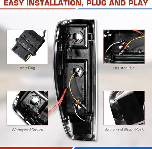 مصابيح فرامل LED أنبوبية تناسب 2004-2012 Chevy Colorado/GMC Canyon - جانب السائق والراكب، مجموعة من عدستين مدخنتين، تناسب نماذج المصنع المتوهجة فقط in Saudi Arabia