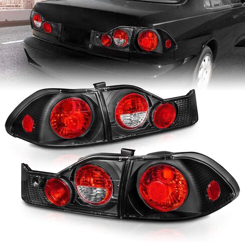 AmeriLite 1998-2000 4 Door Replacement Brake Taillights Black Set For 98-00 Honda Accord - Passenger and Driver Side in Saudi Arabia
