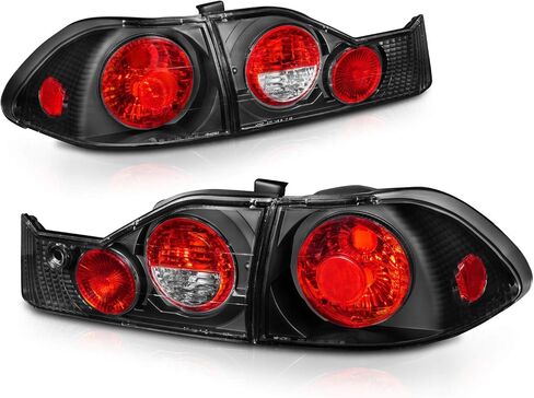 AmeriLite 1998-2000 4 Door Replacement Brake Taillights Black Set For 98-00 Honda Accord - Passenger and Driver Side in Saudi Arabia